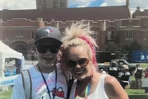 Raeleen Minchuk Prokopetz, peritoneal mesothelioma survivor, and her son