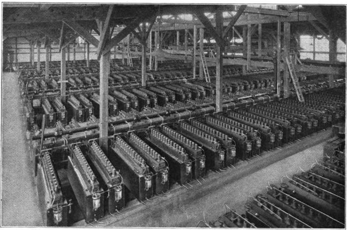Cell room of a chlorine-caustic soda plant.