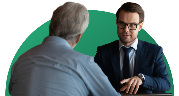 Attorney speaking to a client