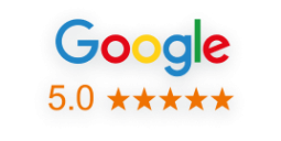 Google logo with five stars underneath.