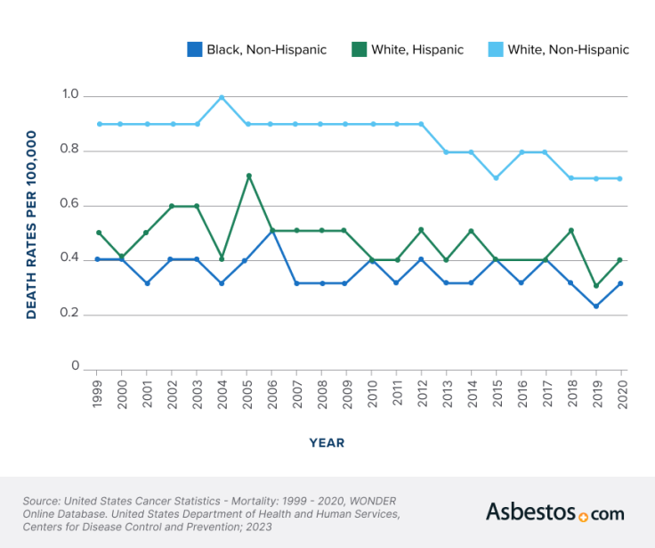 Mesothelioma death rate by race and ethnicity