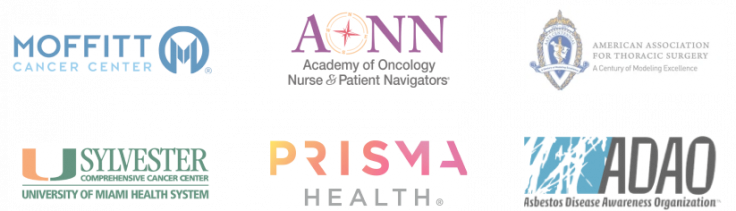 moffit cancer center logo, academy of oncology nurse and patient advocators logo, american association for thoracic surgery logo, sylvester comprehensive cancer center logo, prisma health logo, adao logo